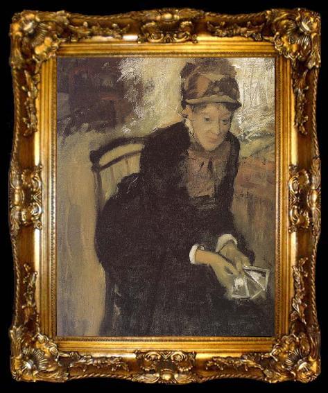 framed  Edgar Degas Kesate taking the card, ta009-2